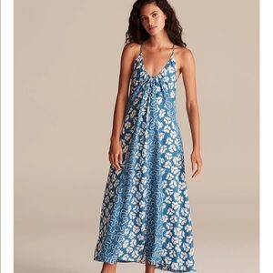 Rebecca Taylor PERLA PETAL PRINT HALTER DRESS BLUE